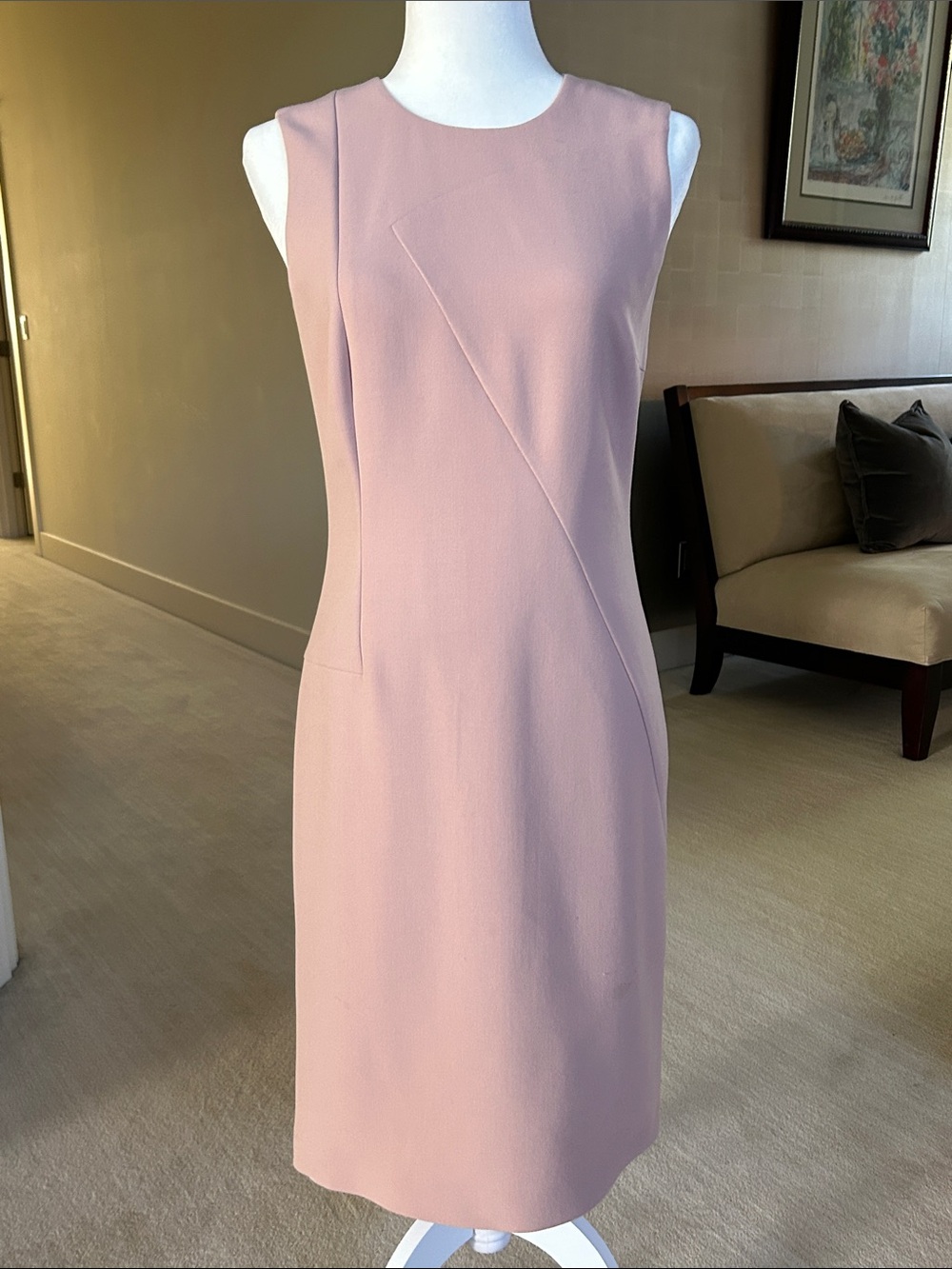 Boss Sleeveless Soft Pink Sheath Dress